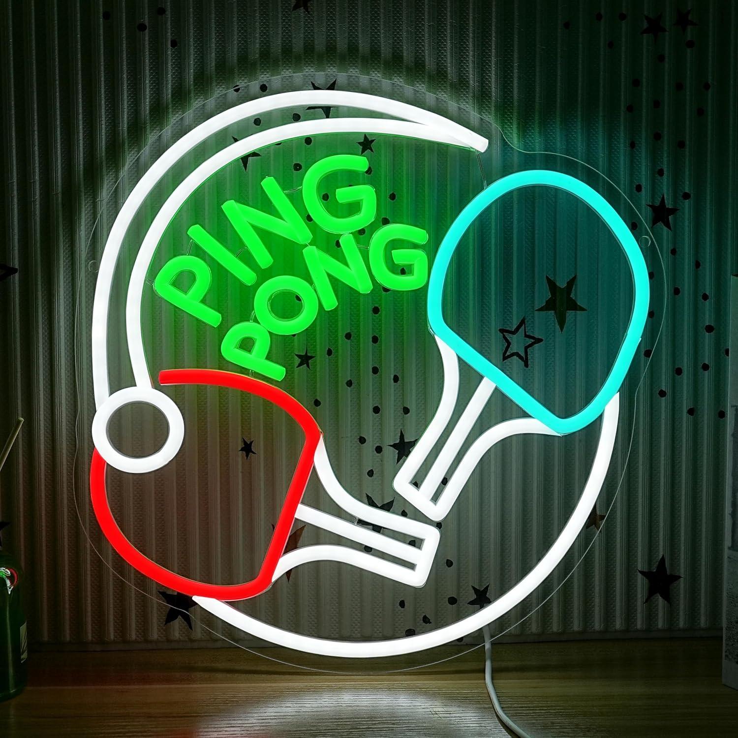 Home Gym Neon Sign - Insegna al Neon Ping Pong, Luce