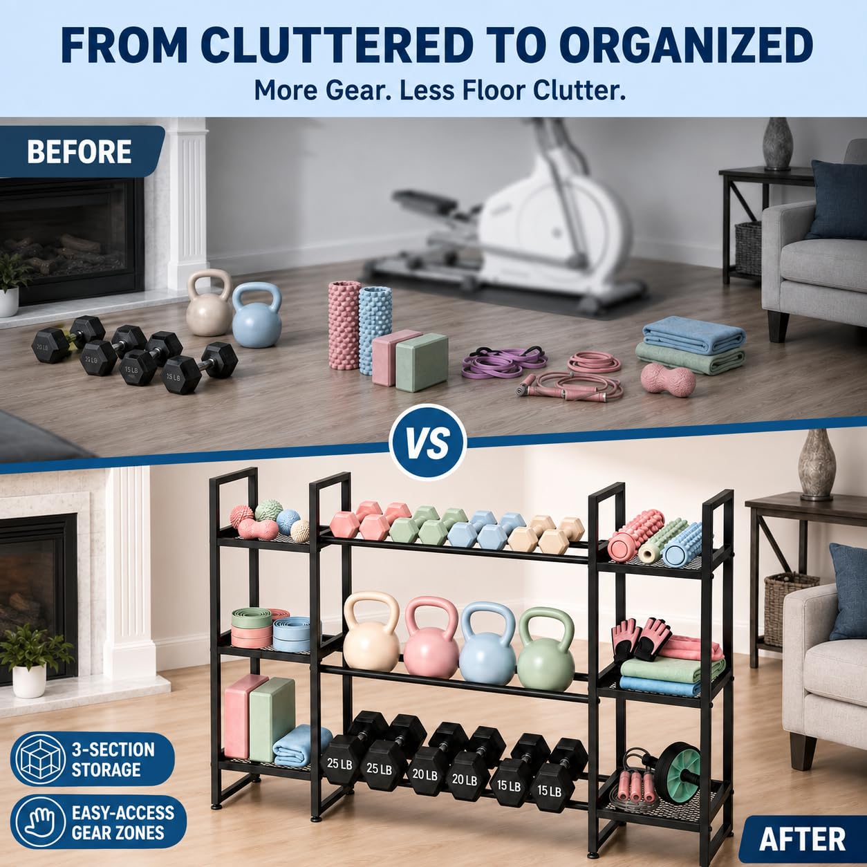 Porta manubri a 3 livelli, cap - All In One Gym Home Equipment recensione e prezzo