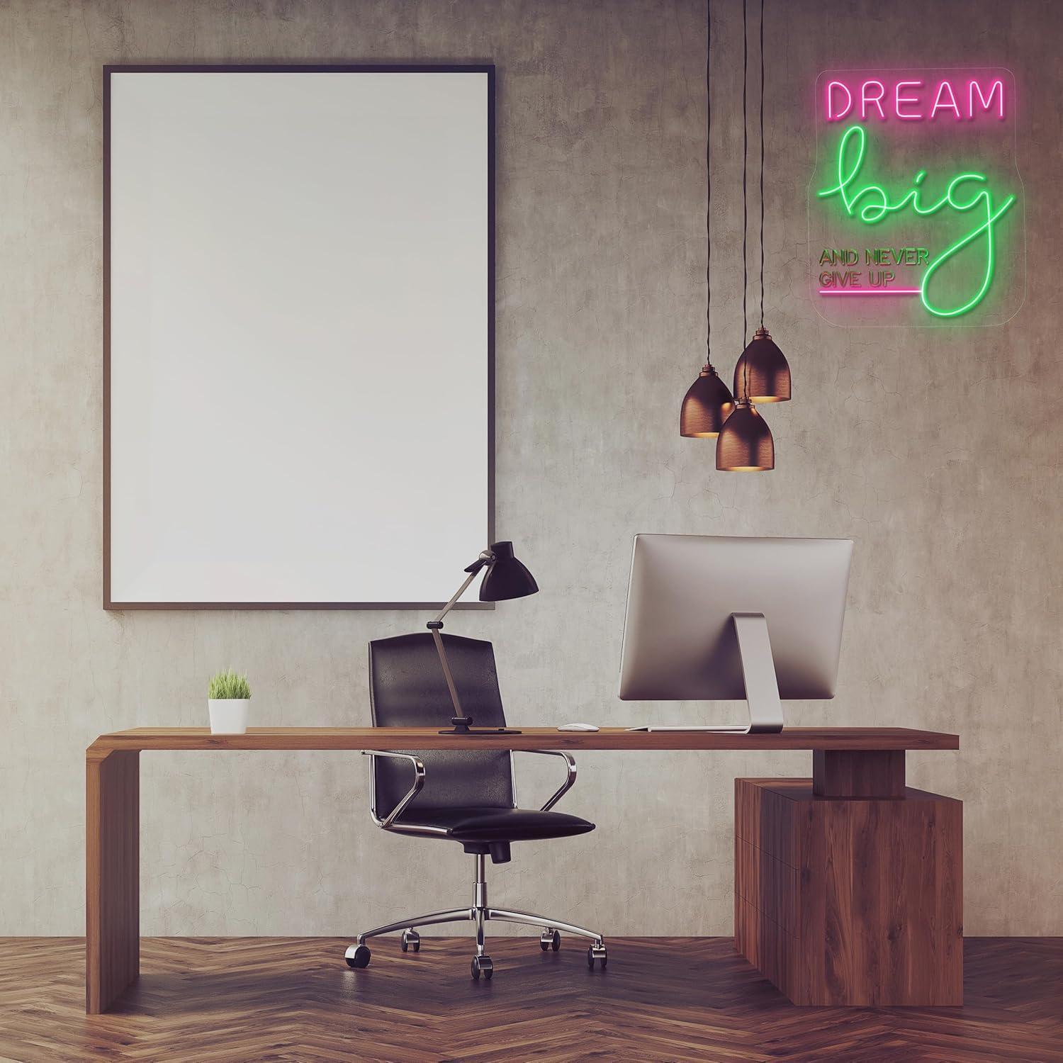 Insegna al Neon 'Dream Big', L - Home Gym Neon Sign recensione e prezzo