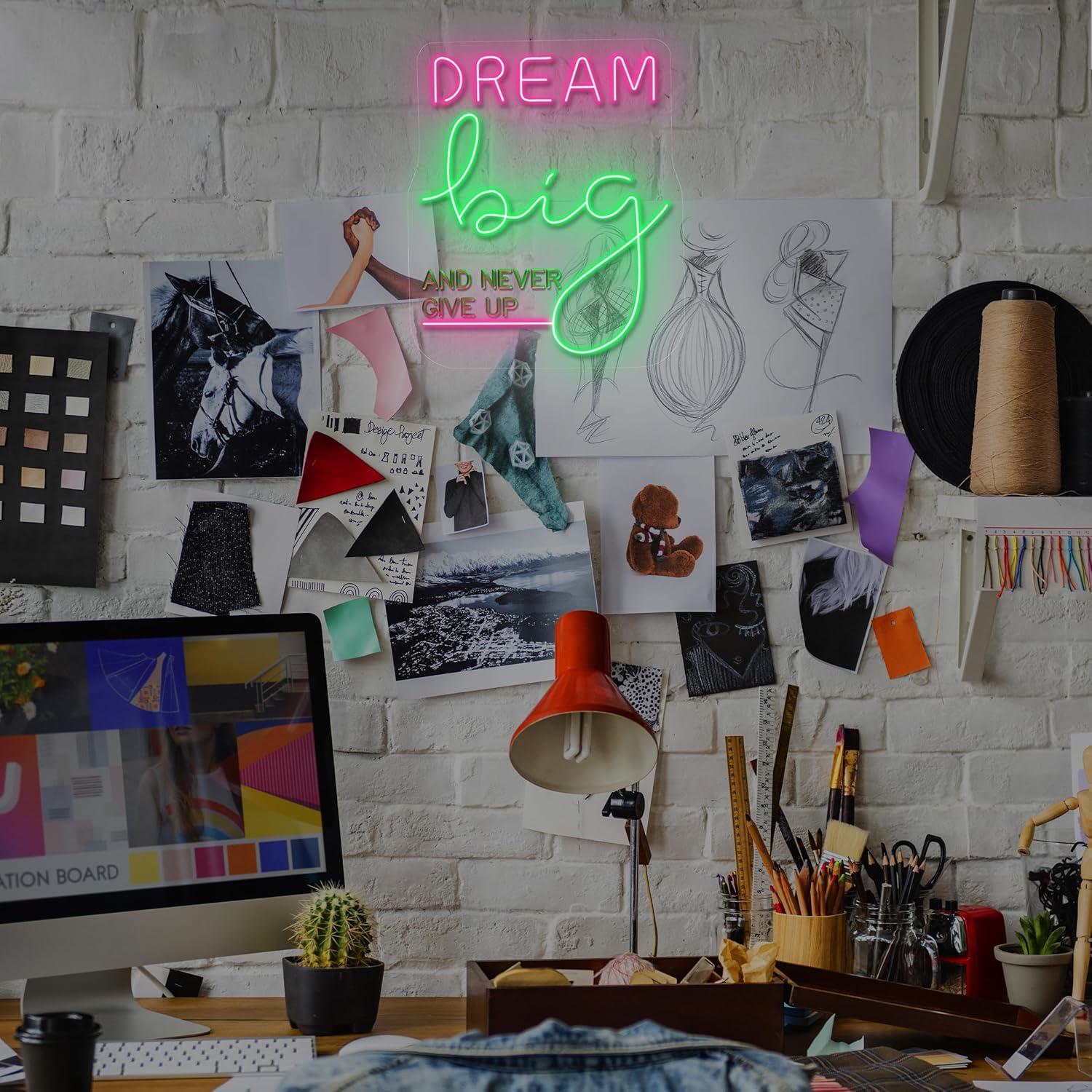 Insegna al Neon 'Dream Big', L - Home Gym Neon Sign recensione e prezzo
