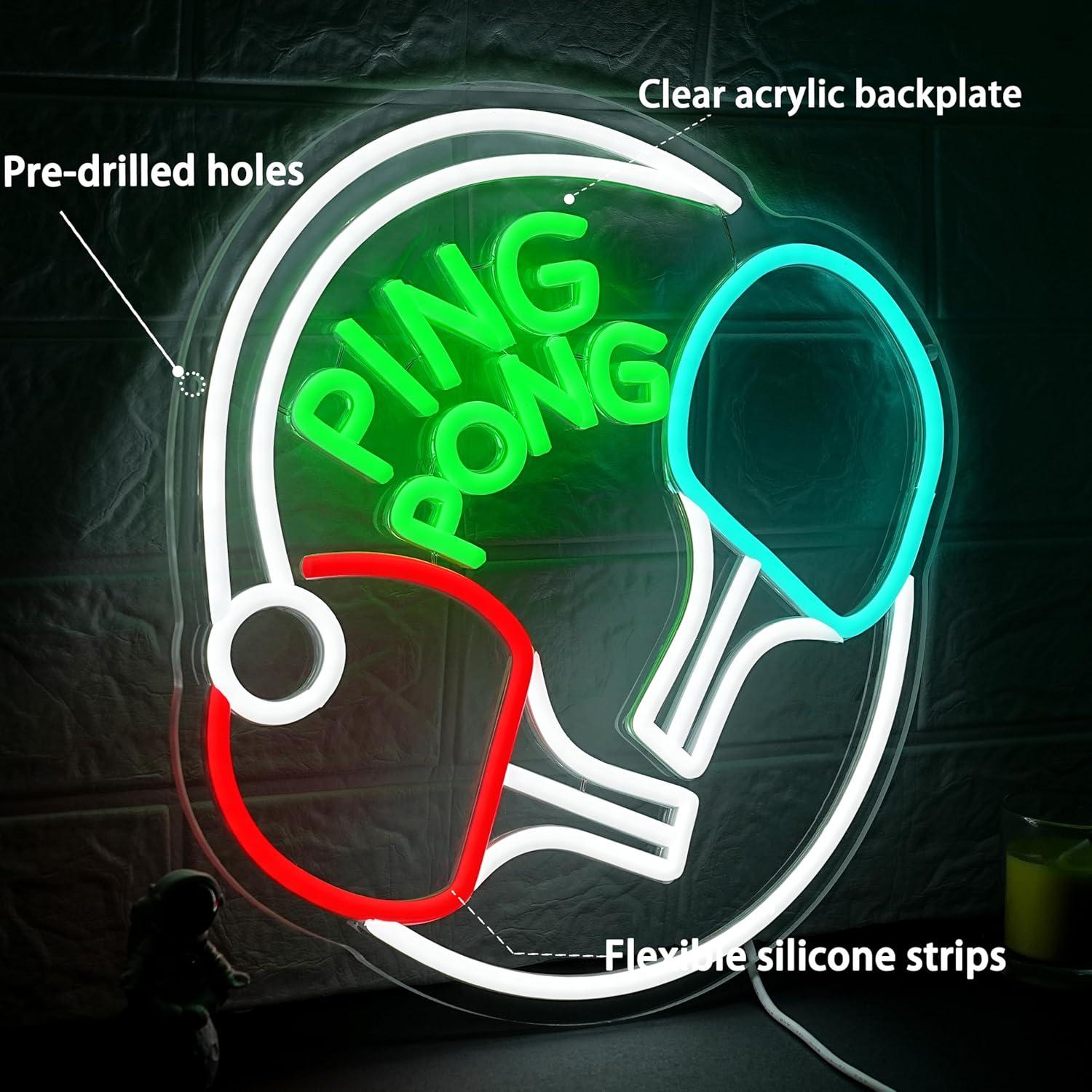 Insegna al Neon Ping Pong, Luc - Home Gym Neon Sign recensione e prezzo