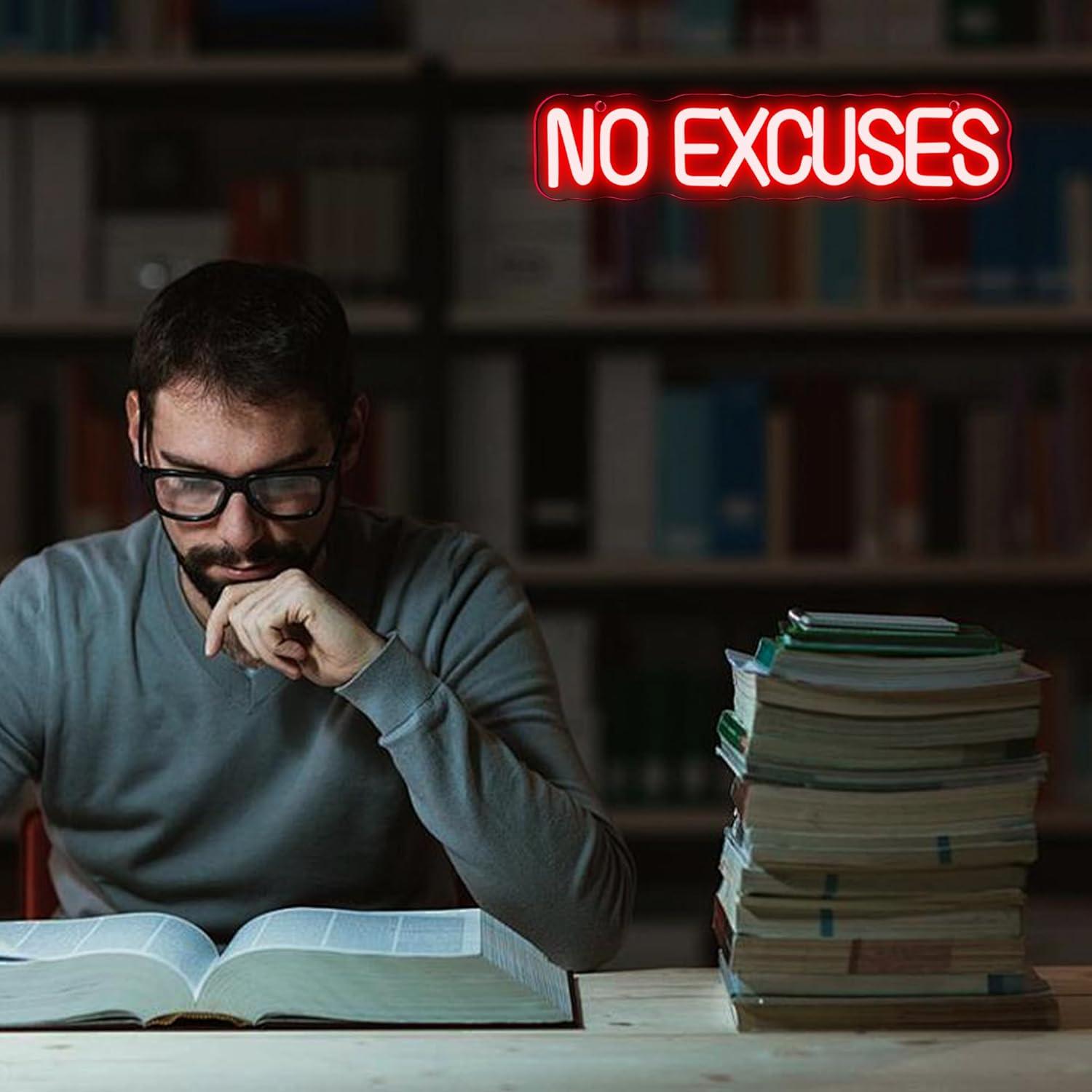Insegna al Neon 'No Excuses' c - Home Gym Neon Sign recensione e prezzo